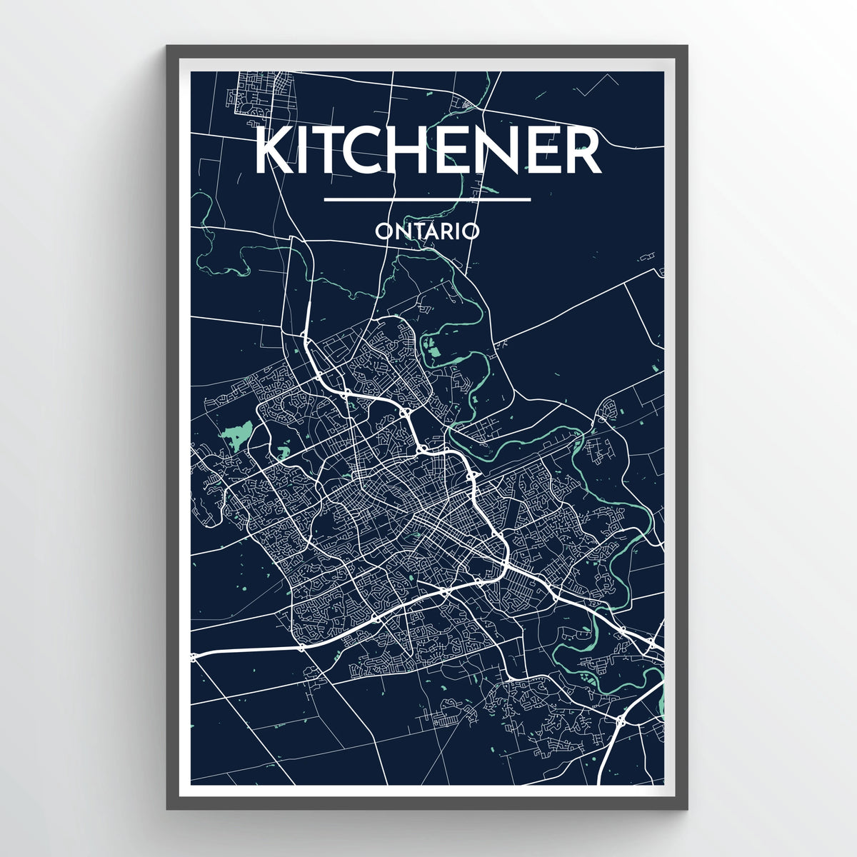 Kitchener City Map Print