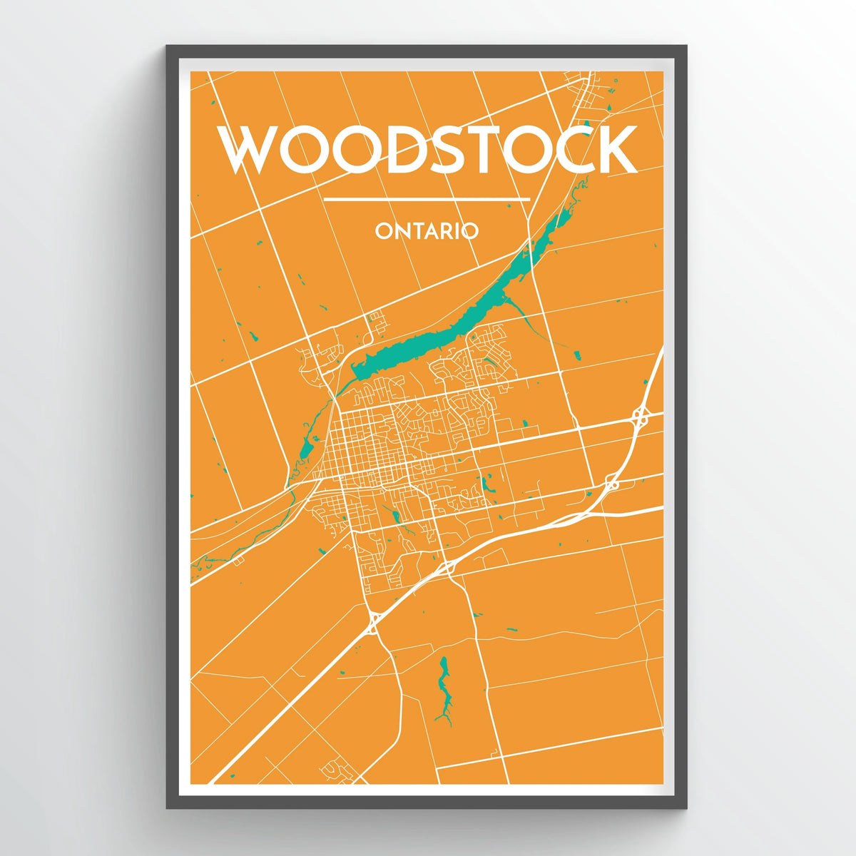 Woodstock City Map Print