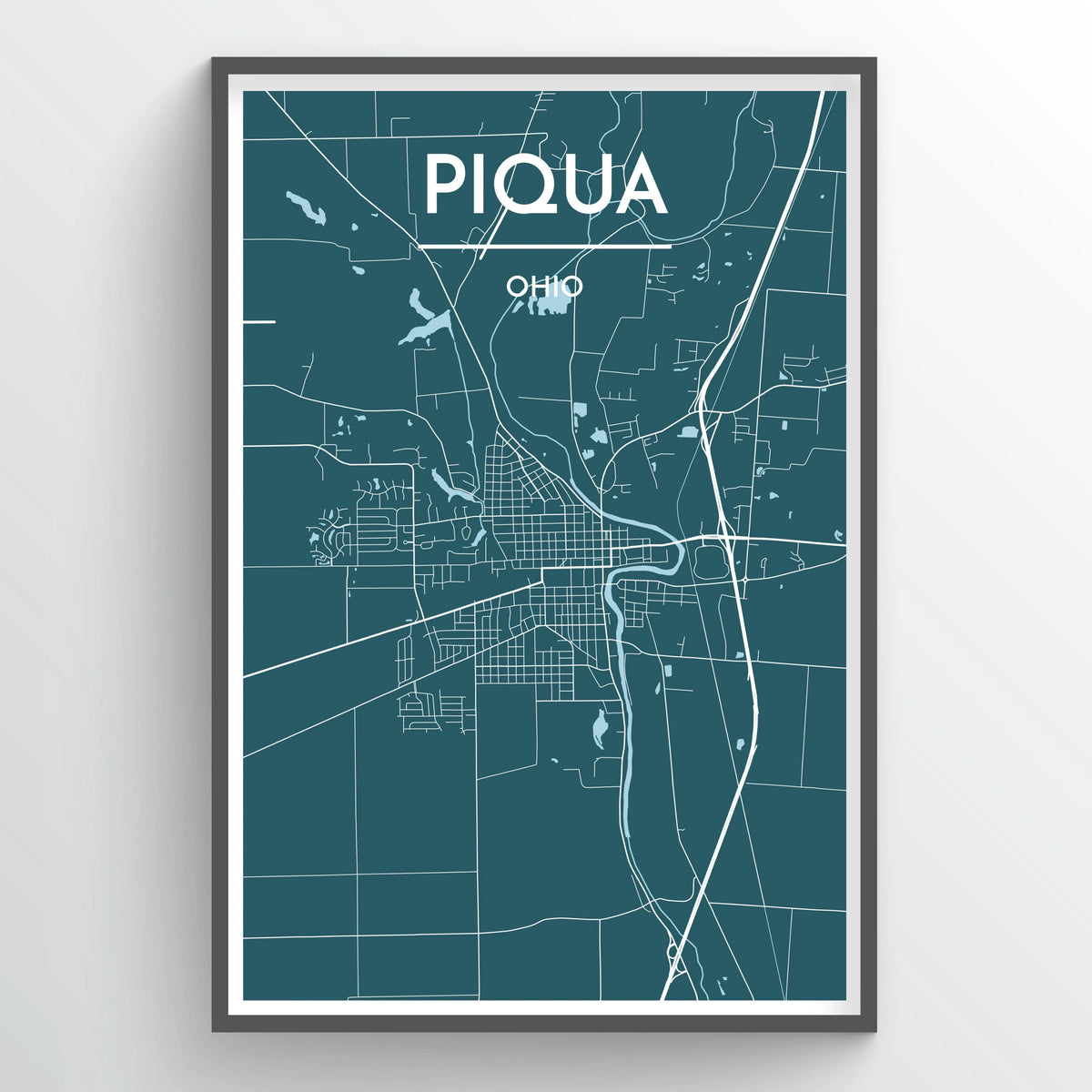 Piqua City Map Print