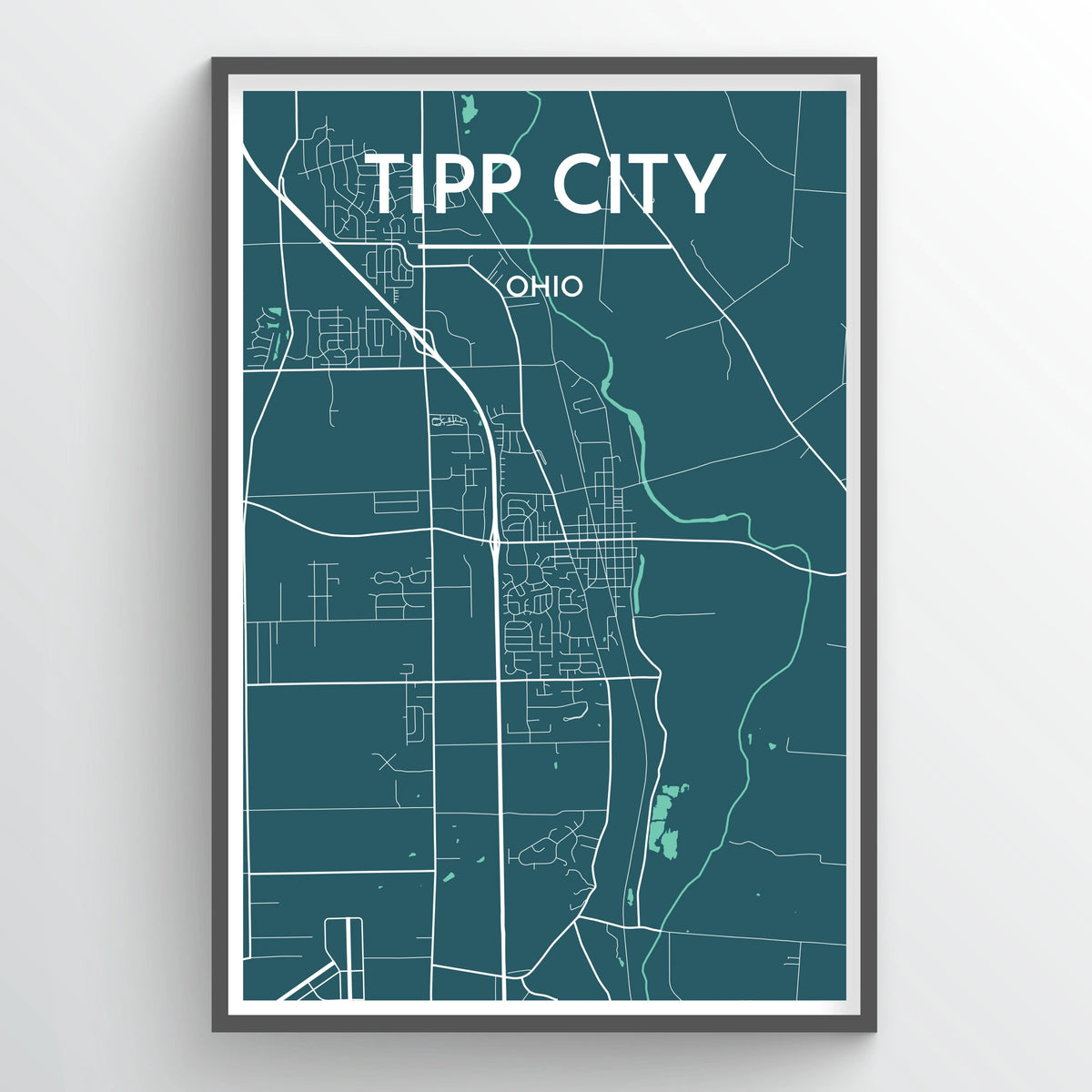 Tipp City City Map Print