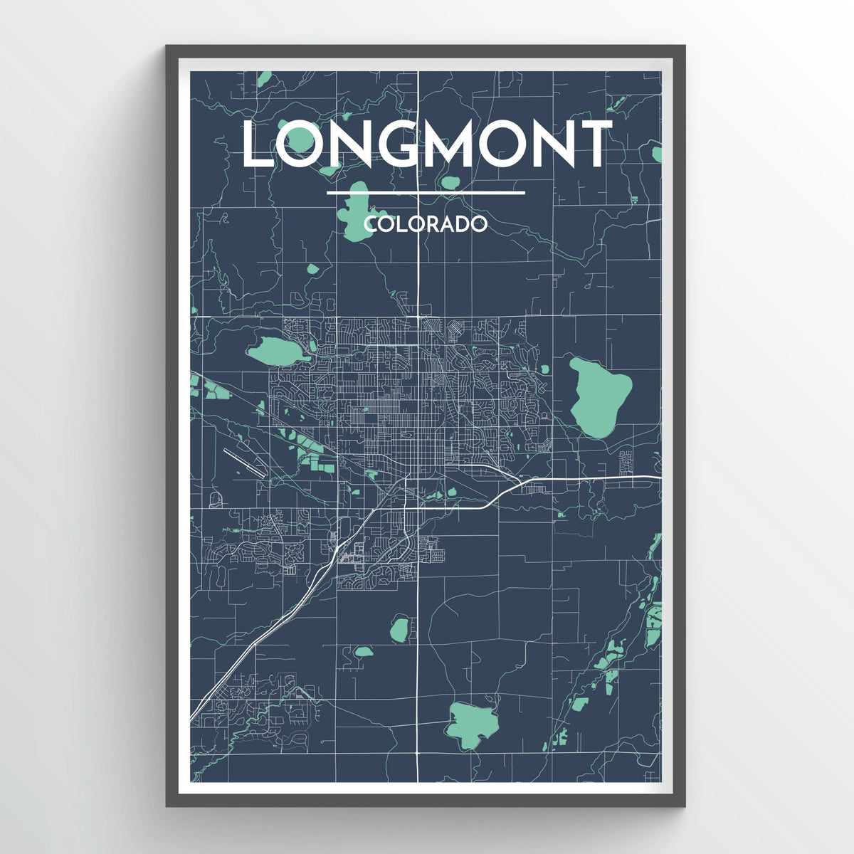 Longmont City Map Print