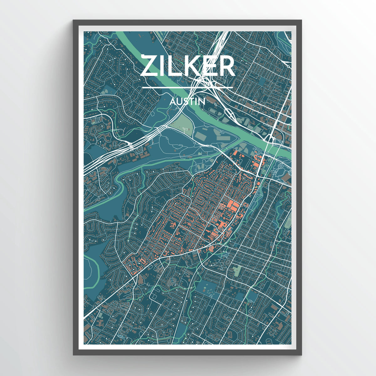 Zilker   Austin City Map Print