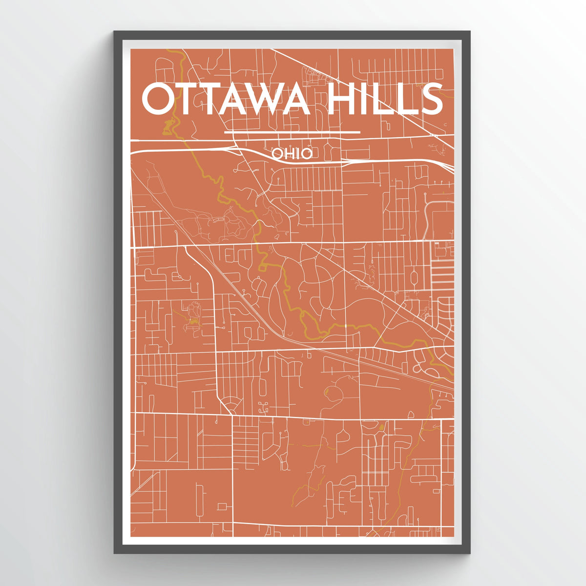 Ottawa Hills City Map Print