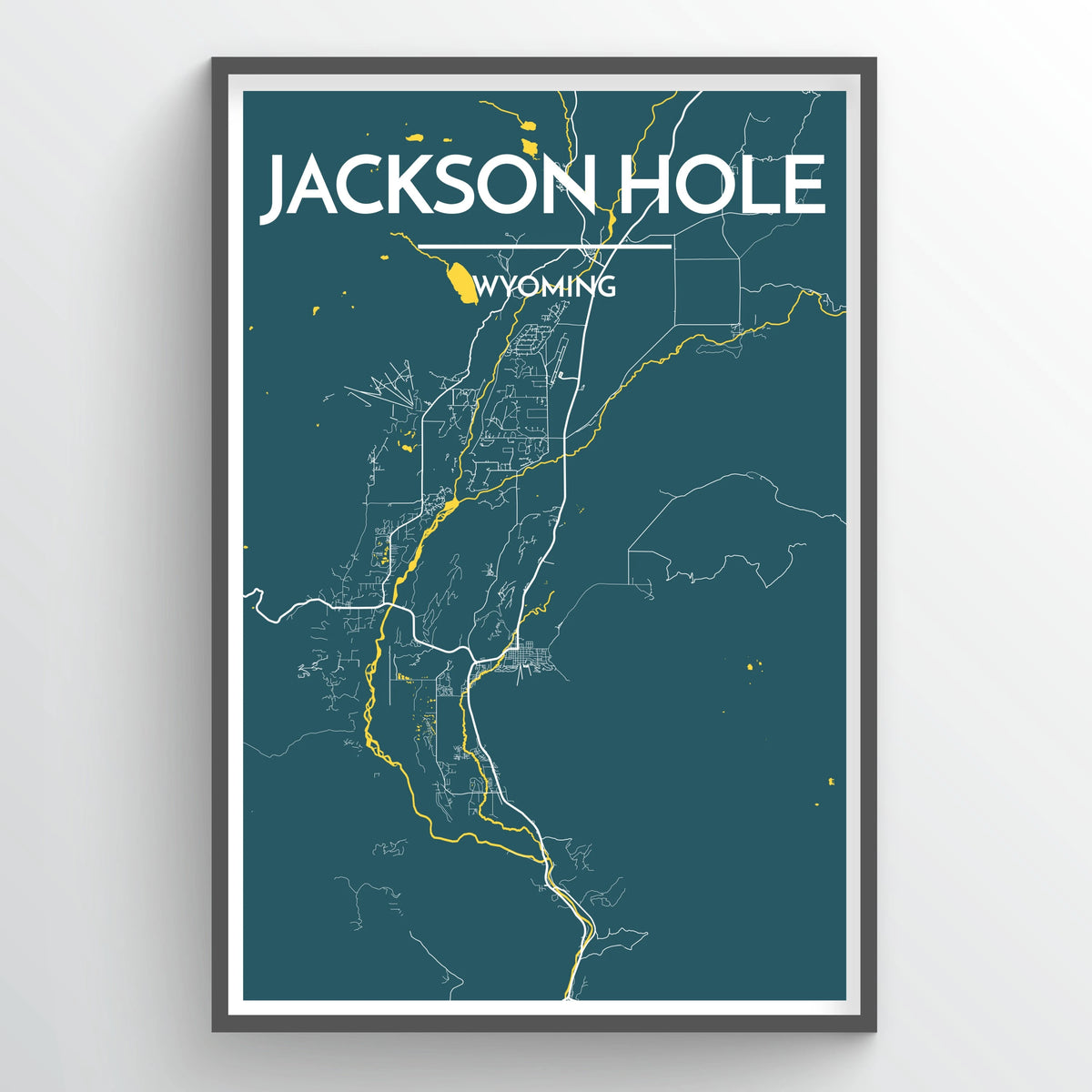 Jackson Hole City Map Print