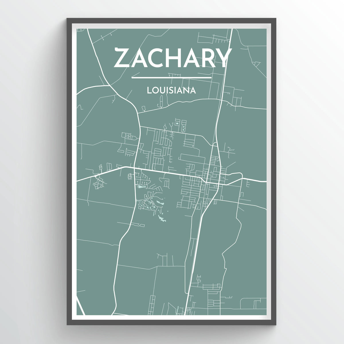 Zachary City Map Print