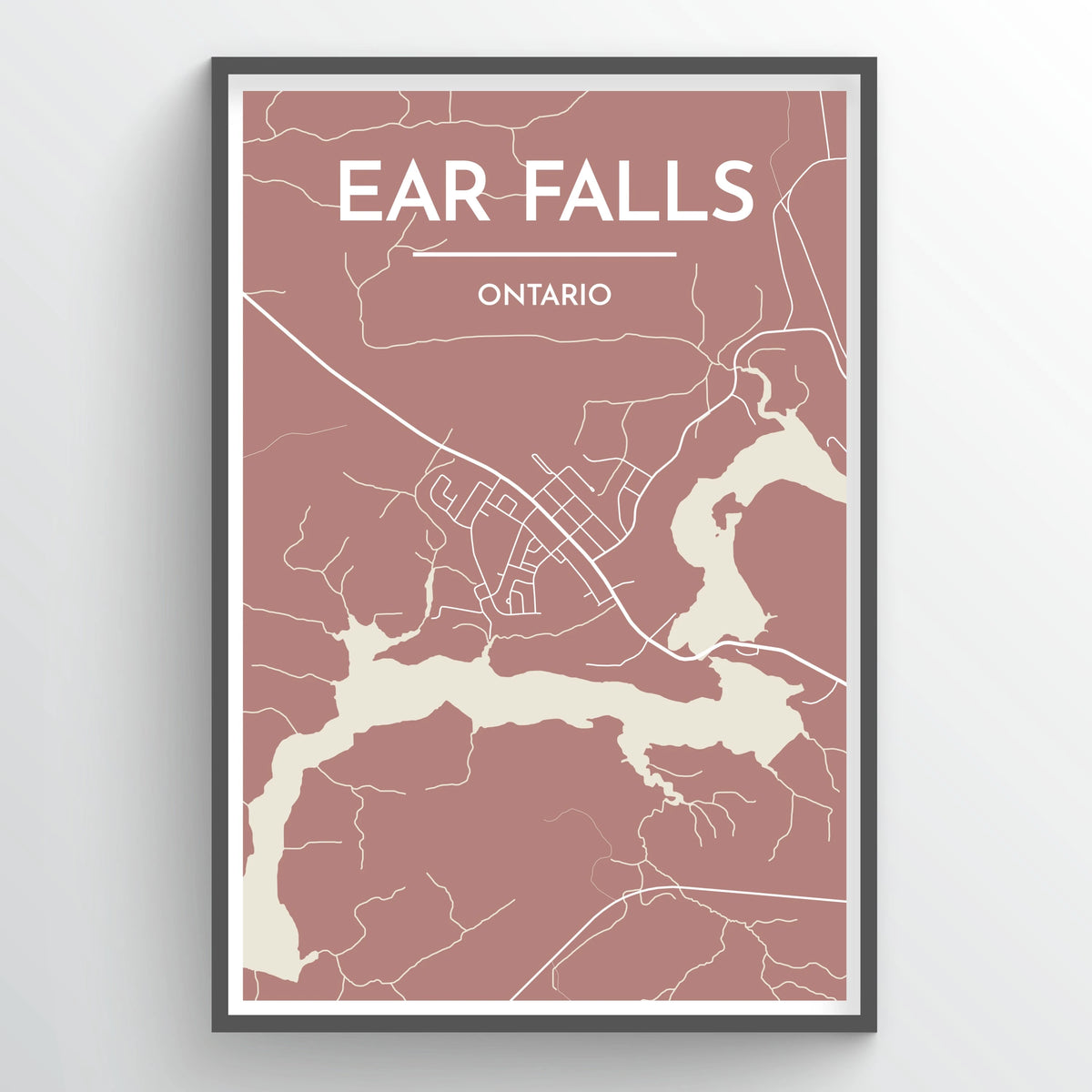 Ear Falls City Map Print