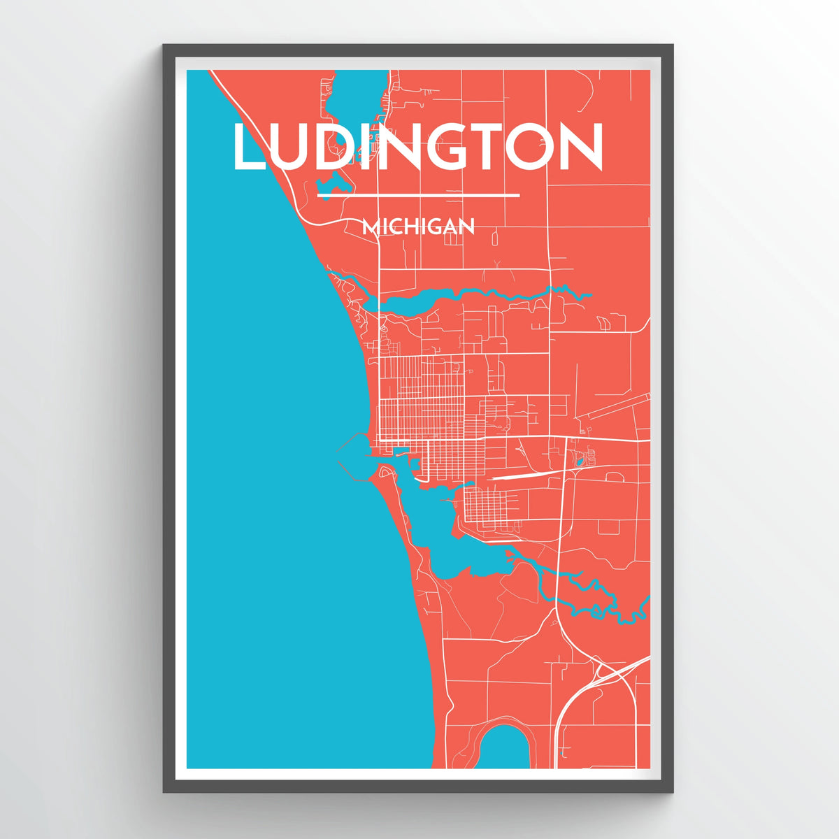 Ludington City Map Print