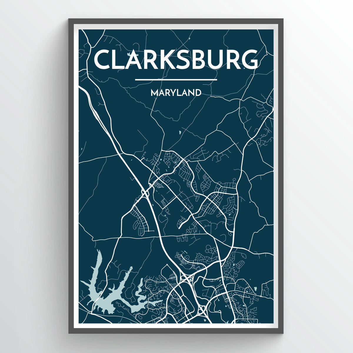 Clarksburg City Map Print