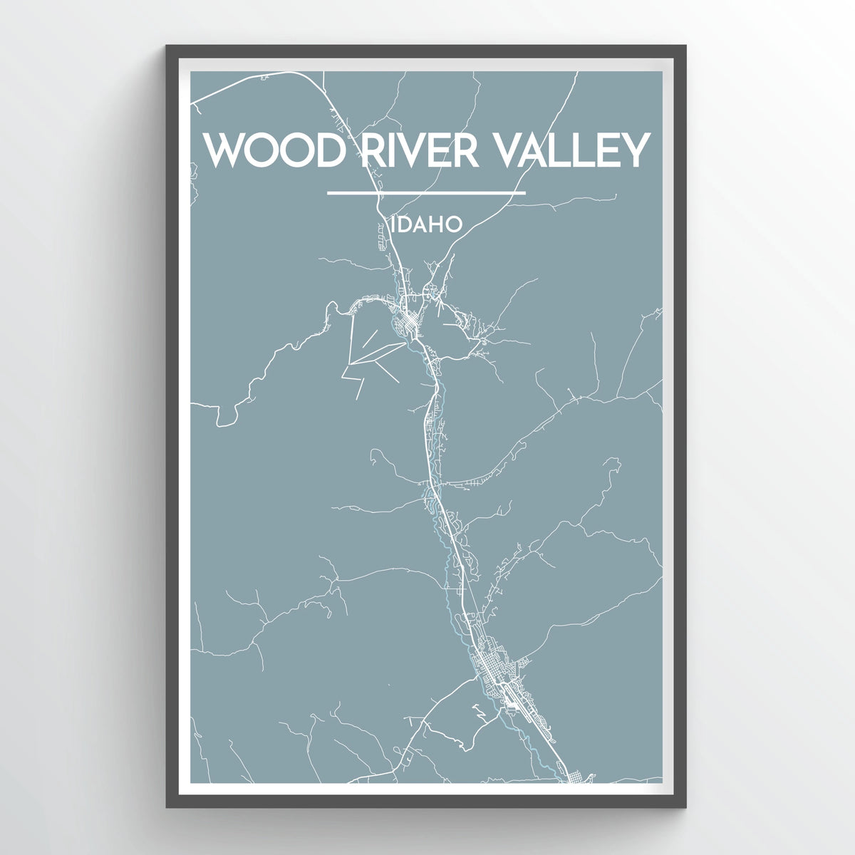 Wood River Valley City Map Print