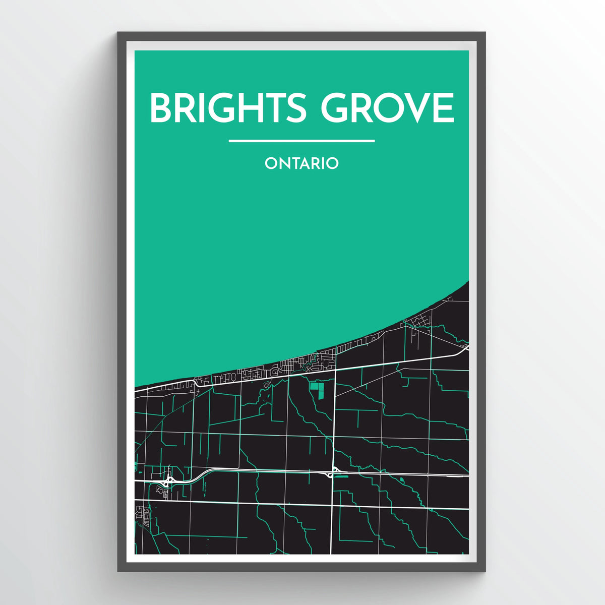 Bright&#39;s Grove City Map Print