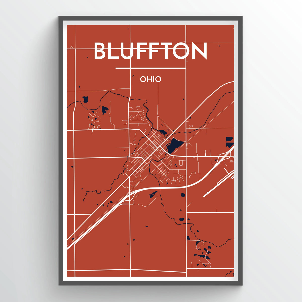 Bluffton City Map Print