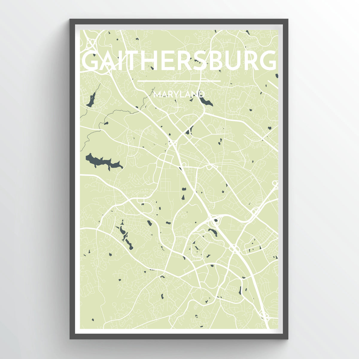 Gaithersburg City Map Print