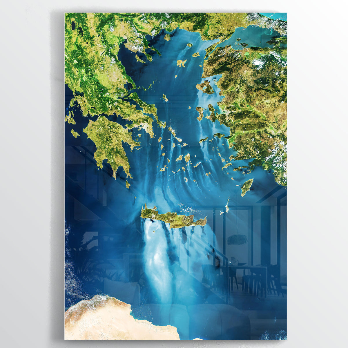 Aegean Sea Earth Photography - Floating Acrylic Art - Point Two Design