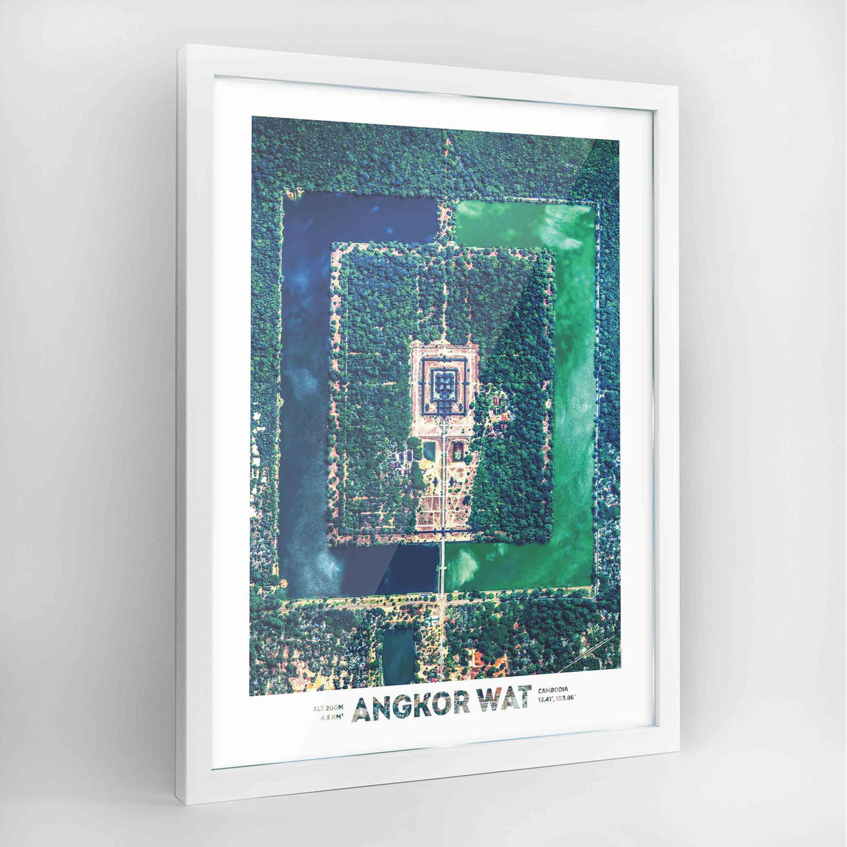 Angkor Wat Earth Photography Art Print - Framed