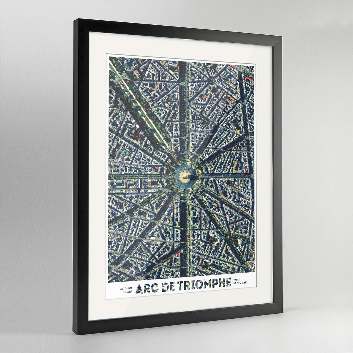 Arc de Triomphe Earth Photography Art Print - Framed
