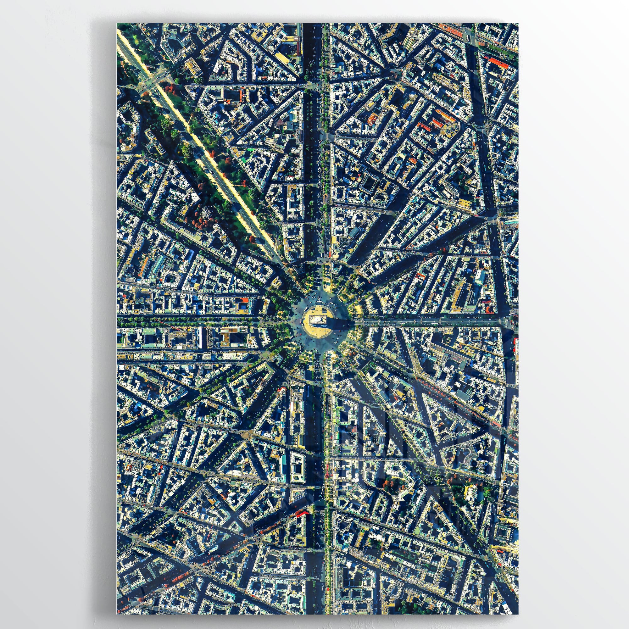 Arc de Triomphe Earth Photography - Floating Acrylic Art - Point Two Design