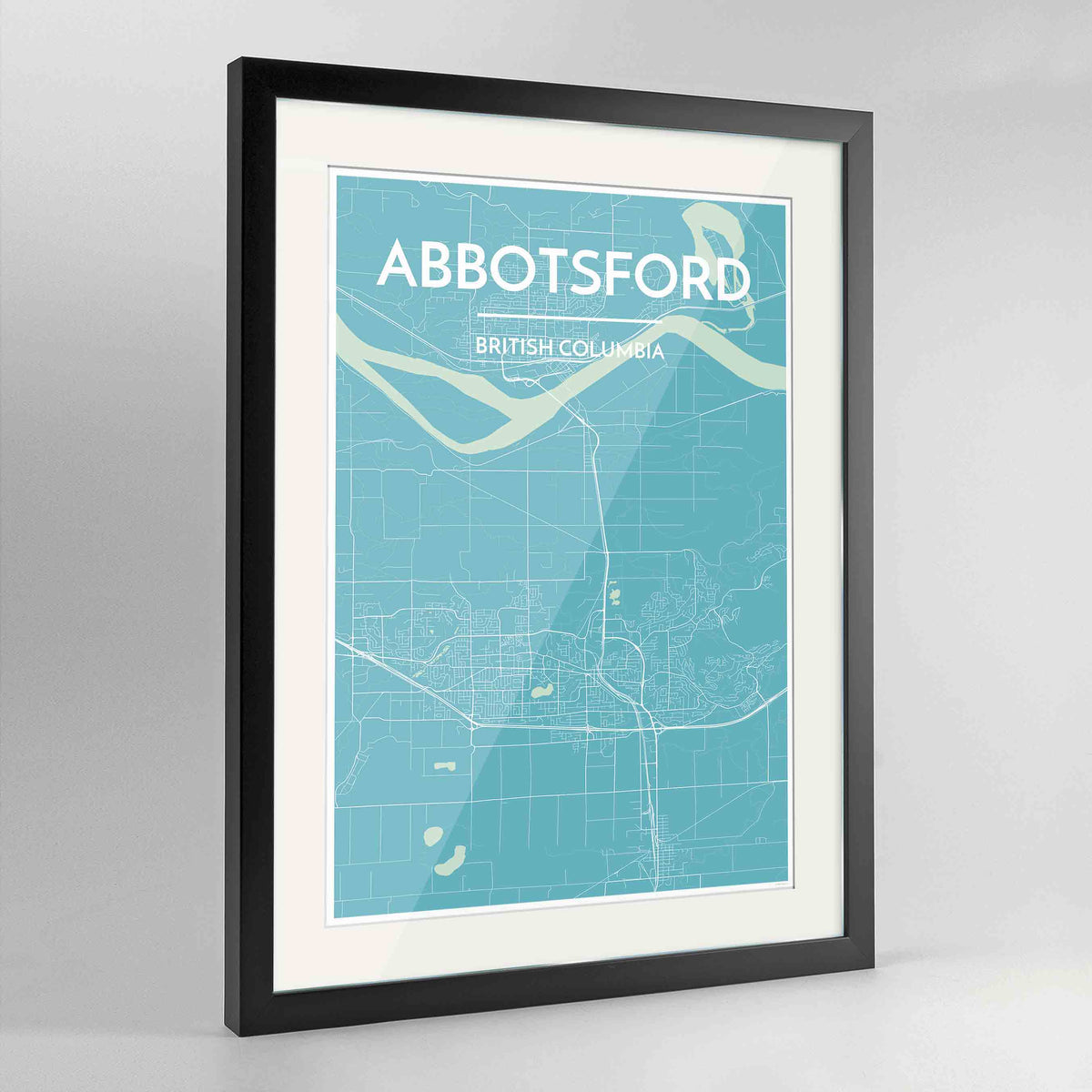 Abbotsford Map Art Print - Framed
