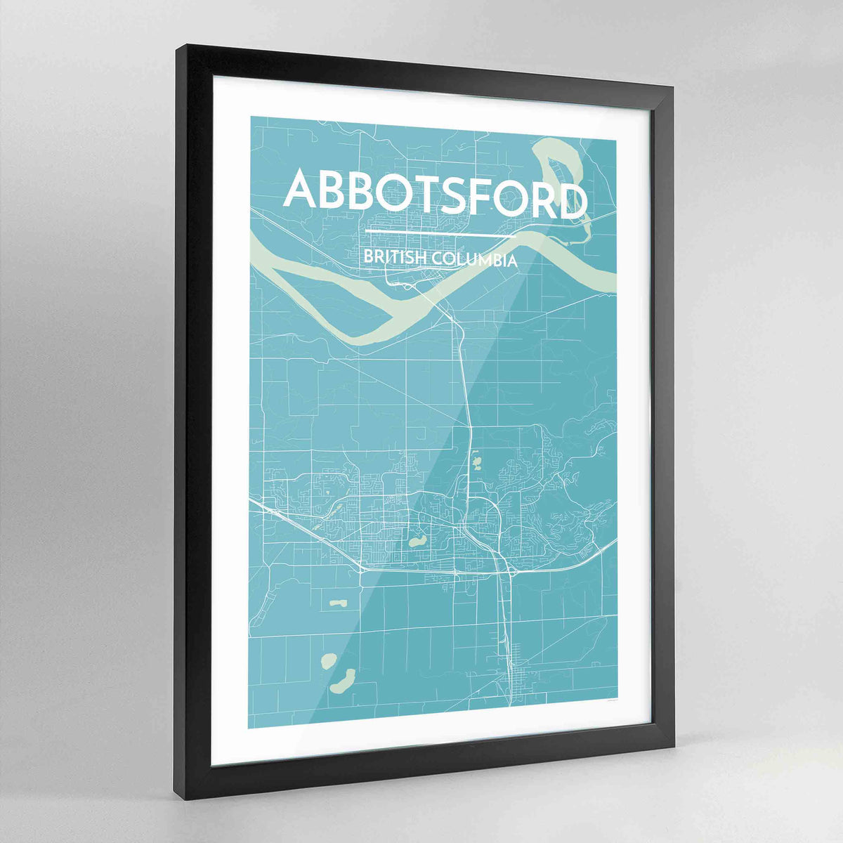 Framed Abbotsford Map Art Print - Point Two Design