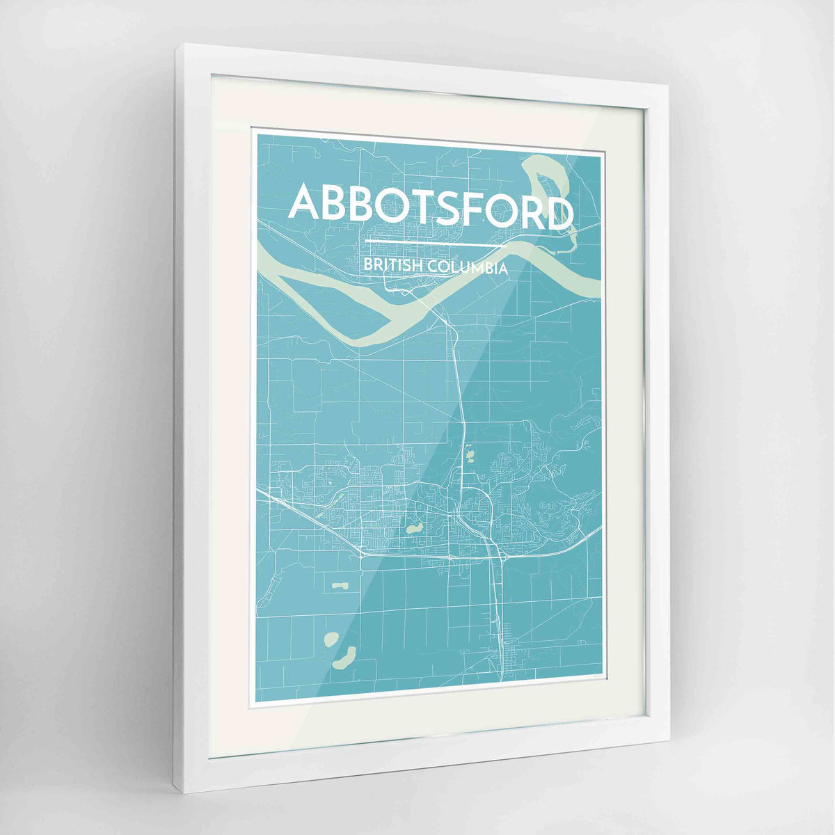 Abbotsford Map Art Print - Framed
