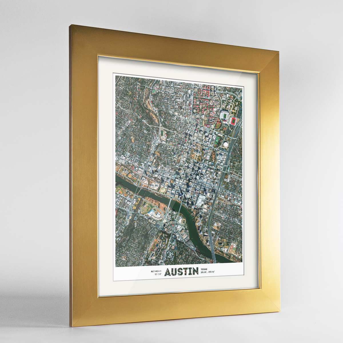 Austin Earth Photography Art Print - Framed