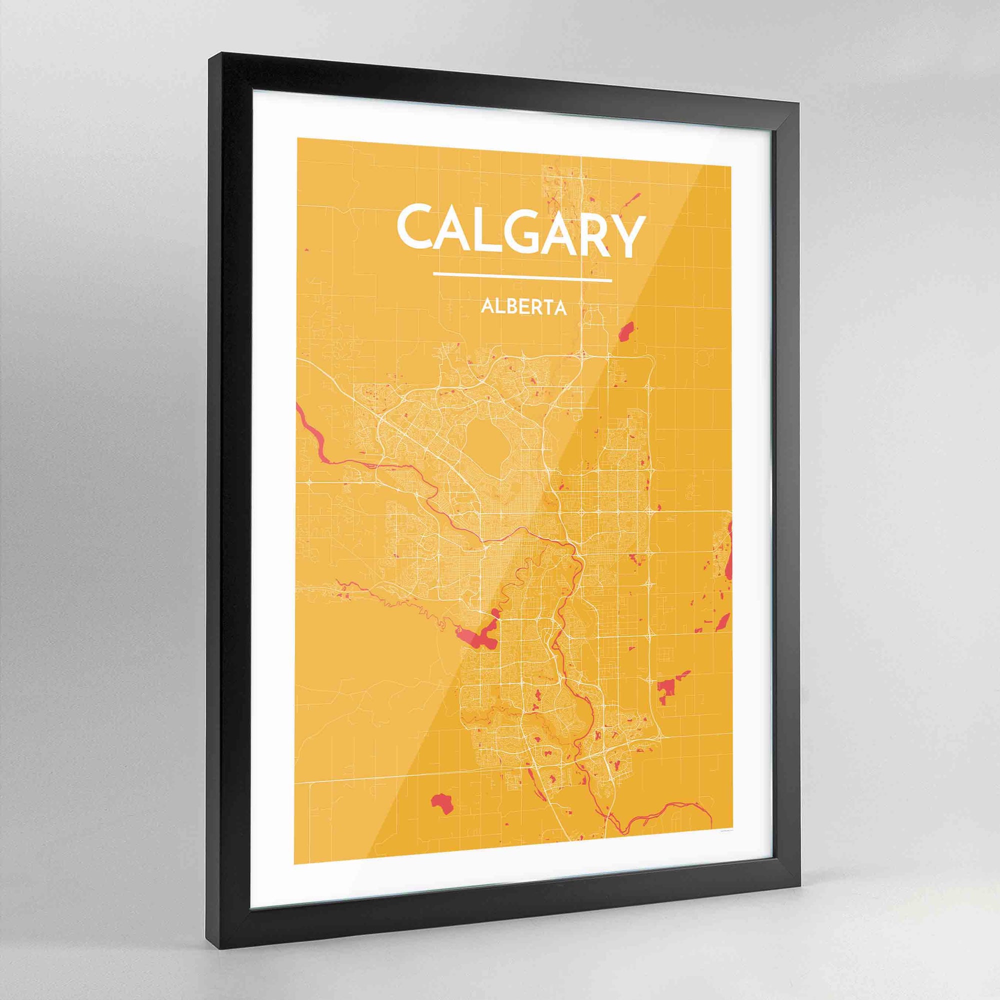 Framed Calgary City Map - Point Two Design