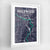Calgary, Inglewood Neighborhood Map Art Print - Framed