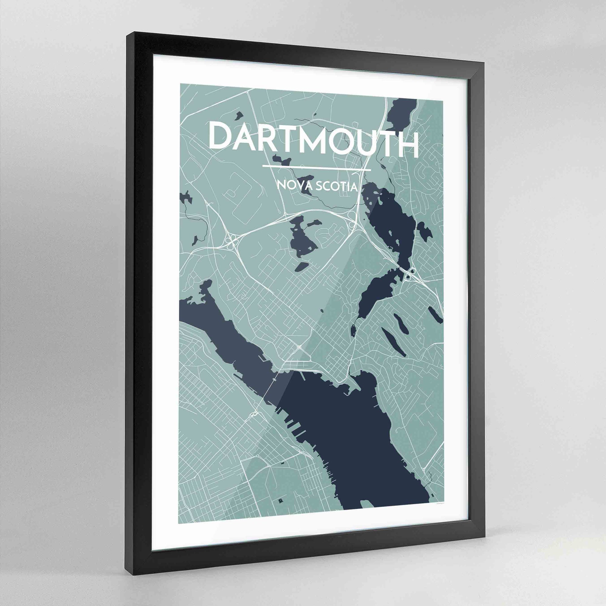 Framed Dartmouth Map Art Print - Point Two Design