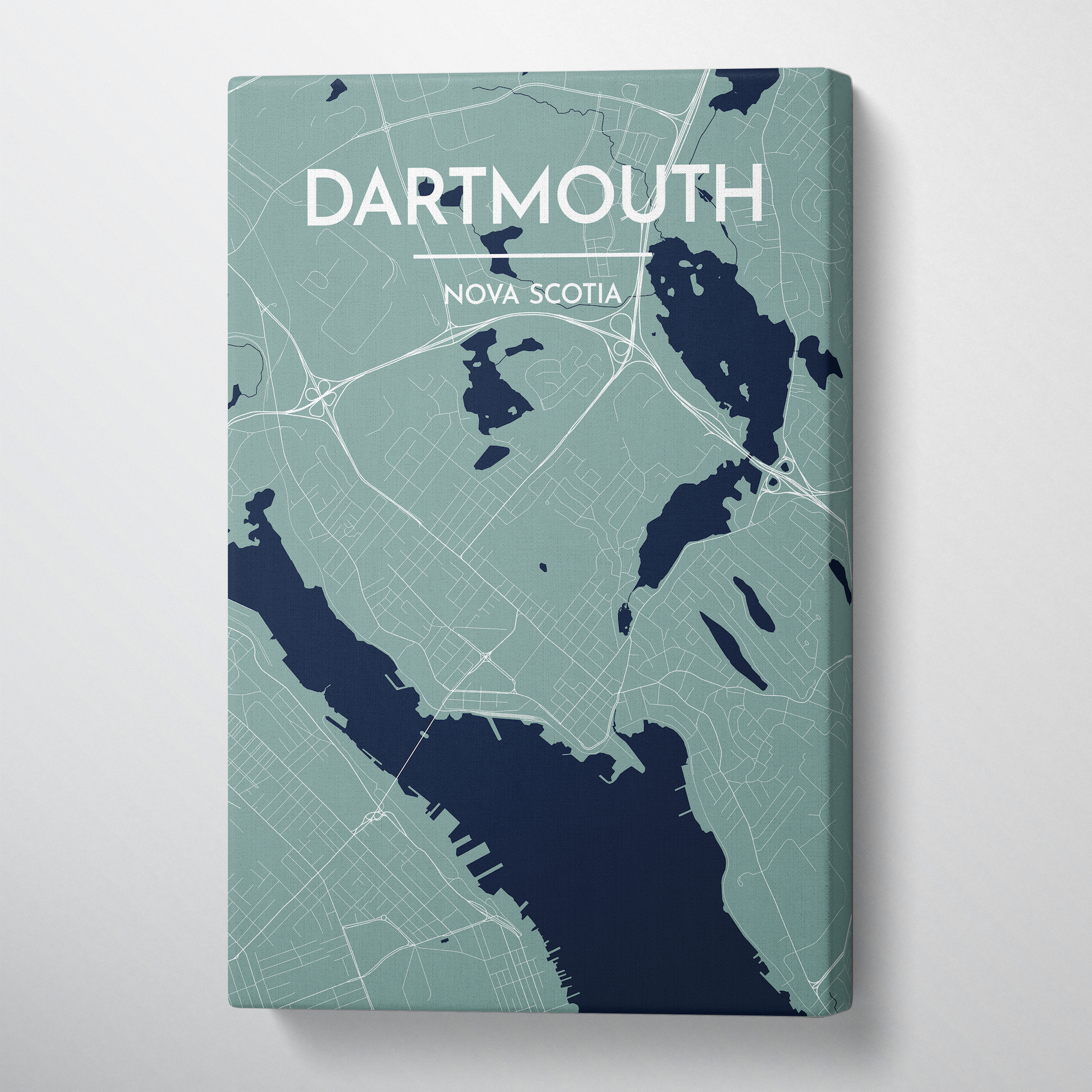 Dartmouth Map Canvas Wrap - Point Two Design