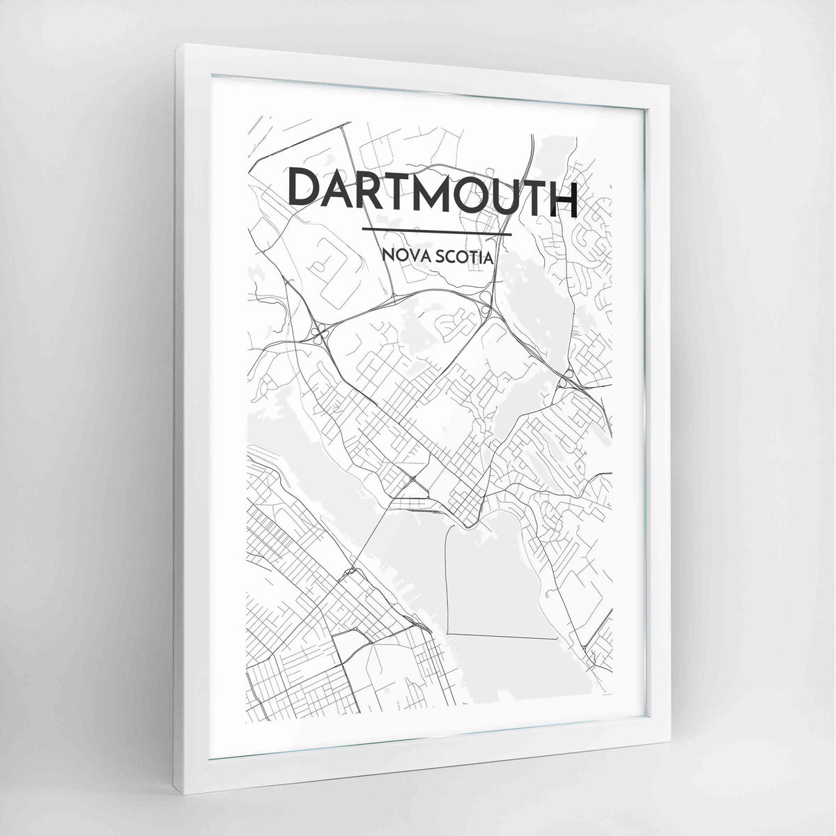 Dartmouth Map Art Print - Framed