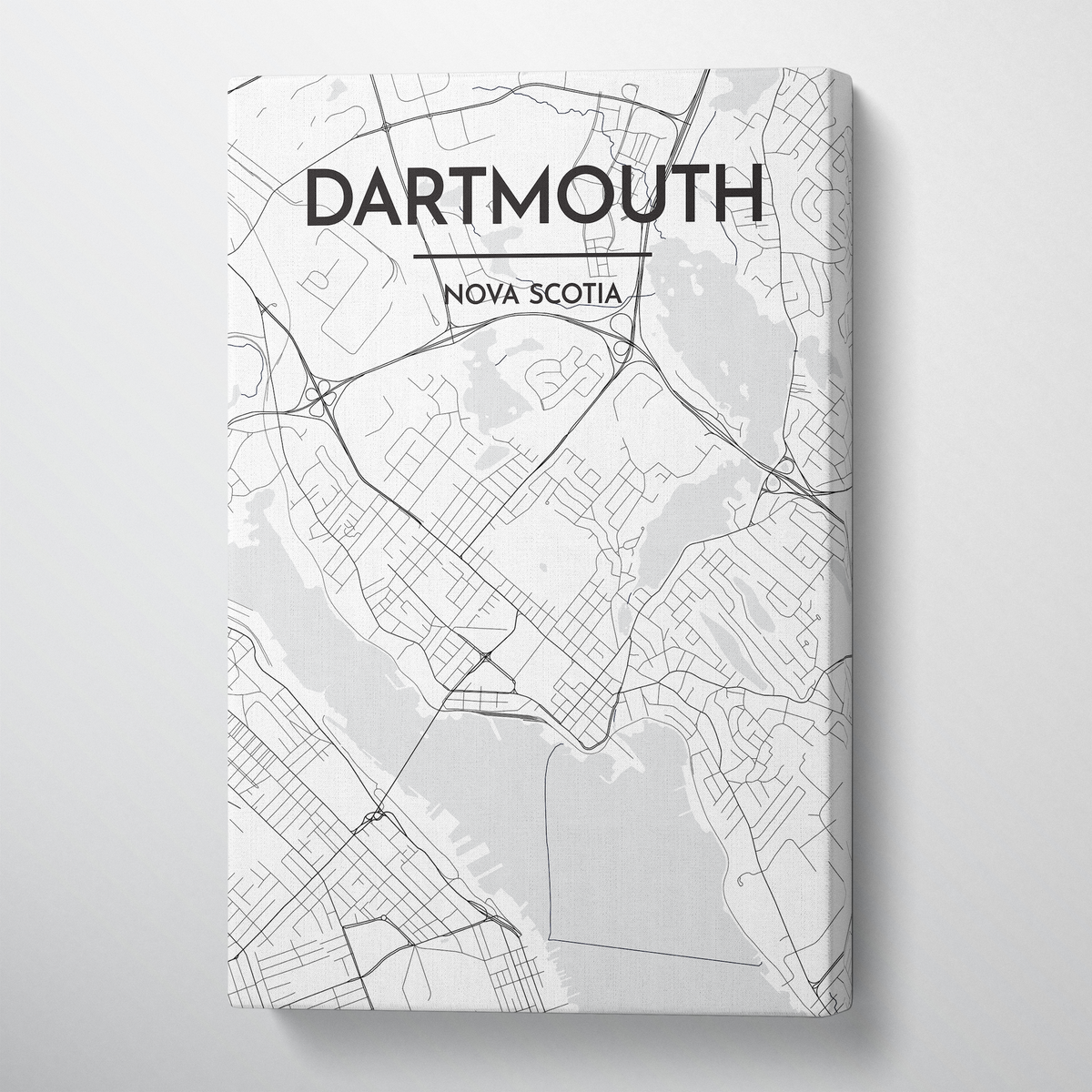 Dartmouth Map Canvas Wrap - Point Two Design