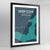 Framed Deep Cove Map Art Print - Point Two Design