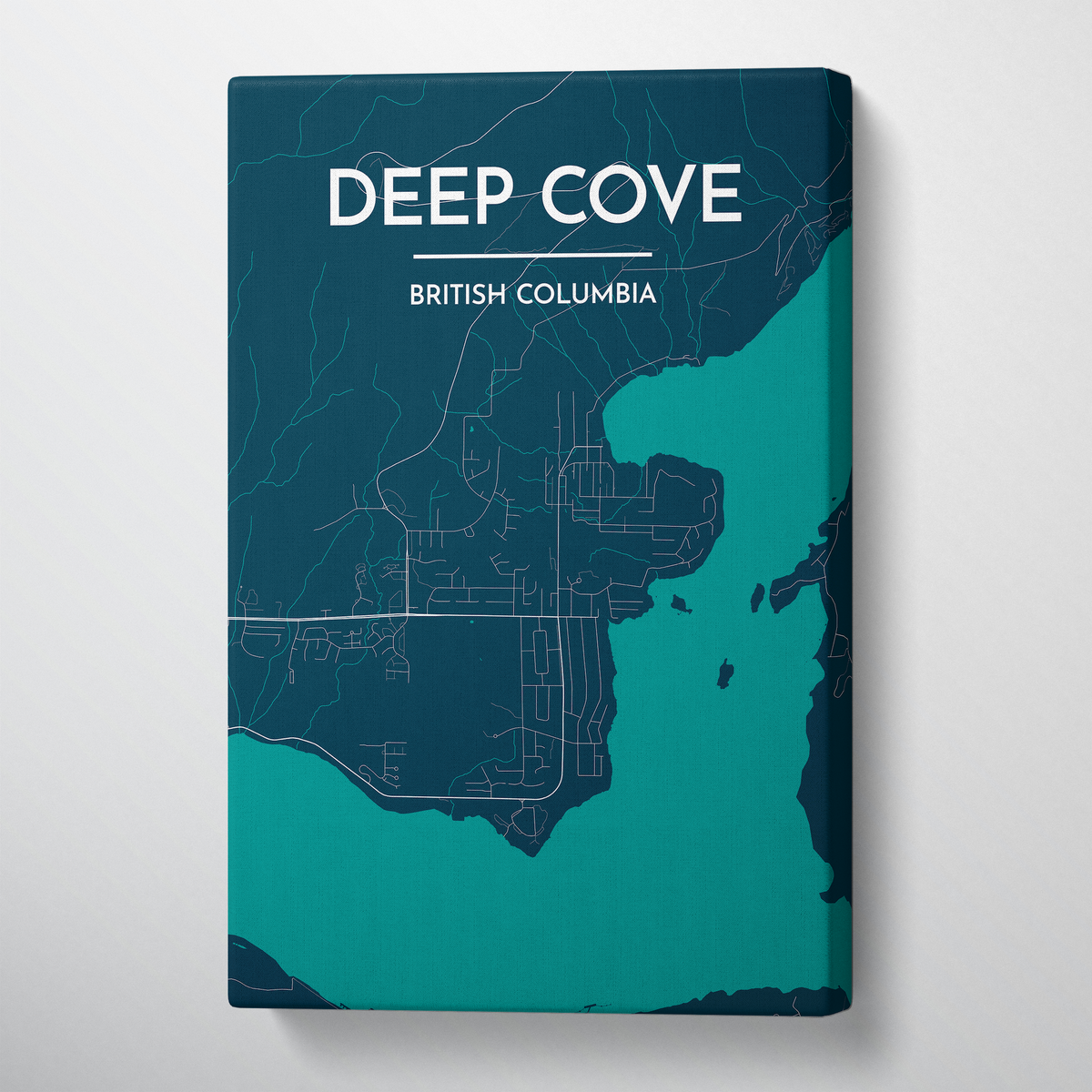 Deep Cove Map Canvas Wrap - Point Two Design
