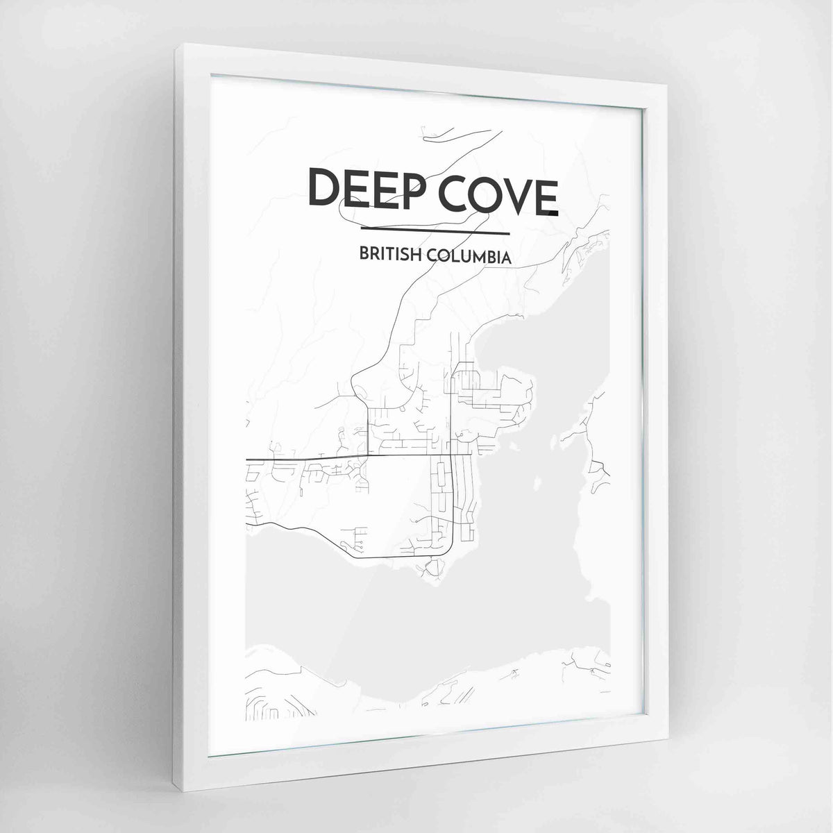 Deep Cove Map Art Print - Framed
