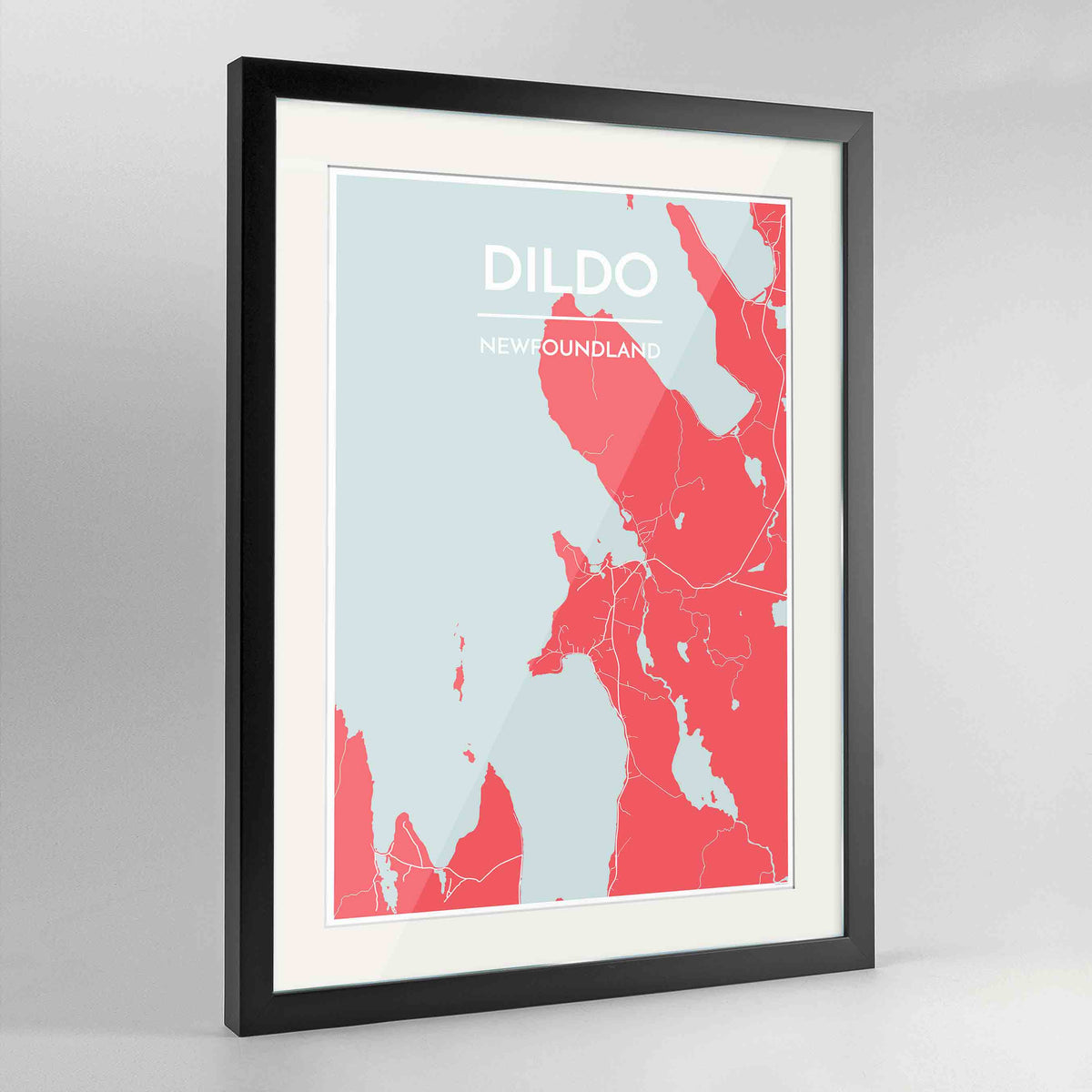Framed Dildo Cove Map Art Print 24x36&quot; Contemporary Black frame Point Two Design Group