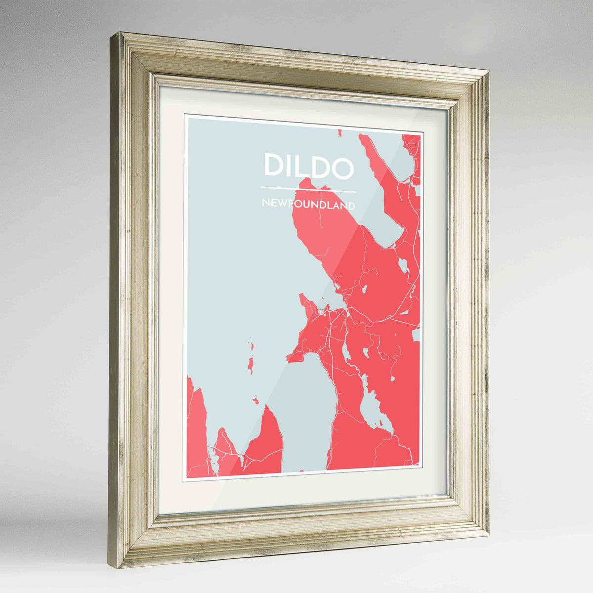 Framed Dildo Cove Map Art Print 24x36&quot; Champagne frame Point Two Design Group