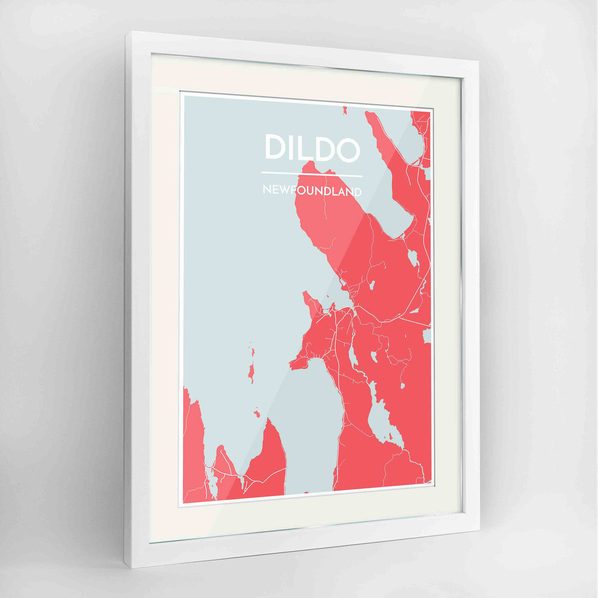Framed Dildo Cove Map Art Print 24x36&quot; Contemporary White frame Point Two Design Group