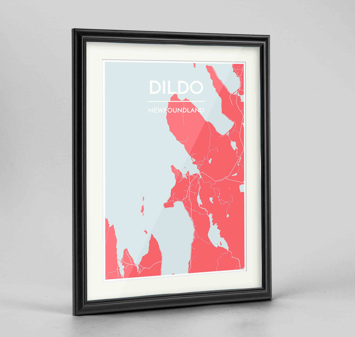 Framed Dildo Cove Map Art Print 24x36&quot; Traditional Black frame Point Two Design Group