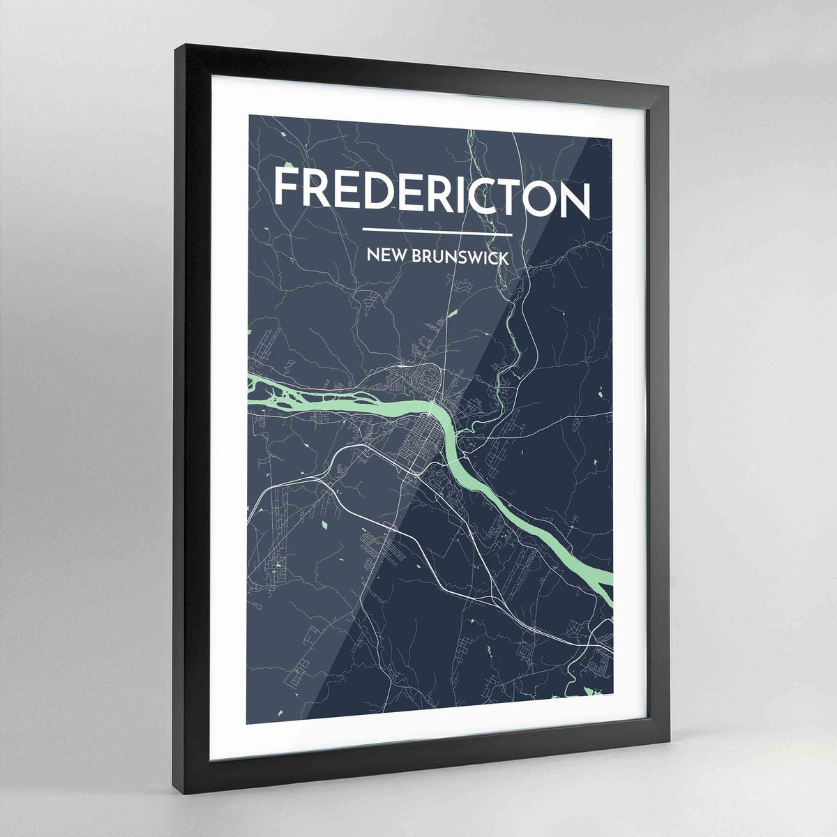 Framed Fredericton City Map - Point Two Design
