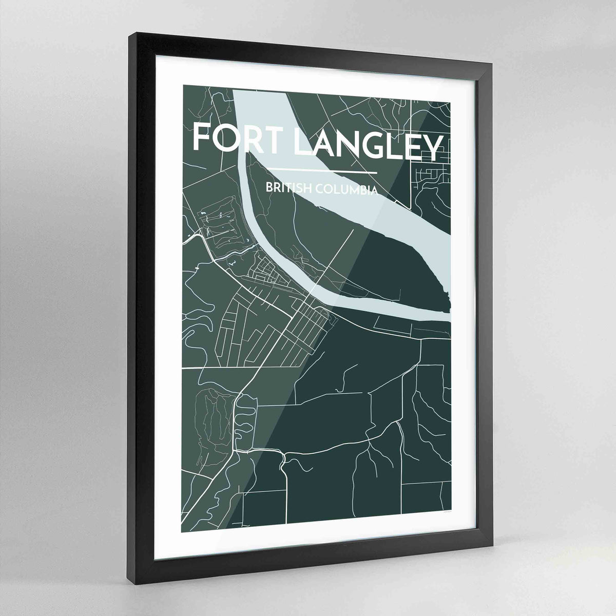 Framed Fort Langley City Map - Point Two Design