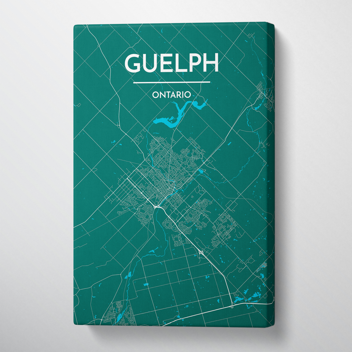 Guelph City Map Canvas Wrap - Point Two Design