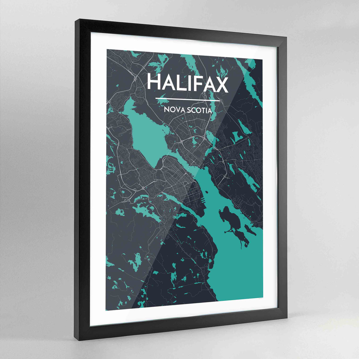 Framed Halifax City Map Art Print - Point Two Design
