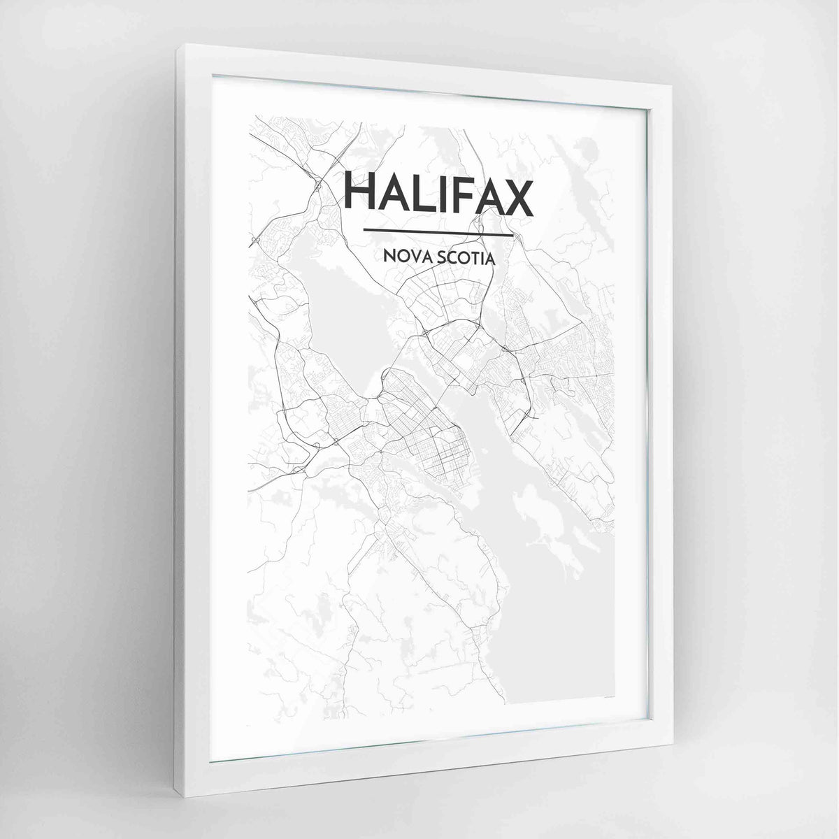 Halifax Map Art Print - Framed