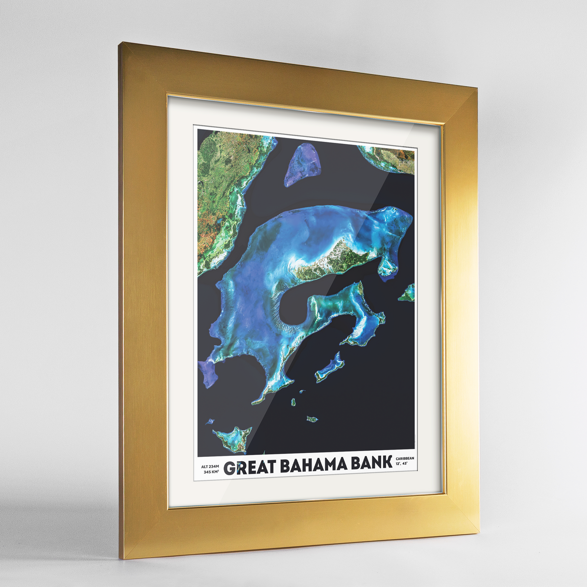 Bahama Banks Earth Photography Art Print - Framed