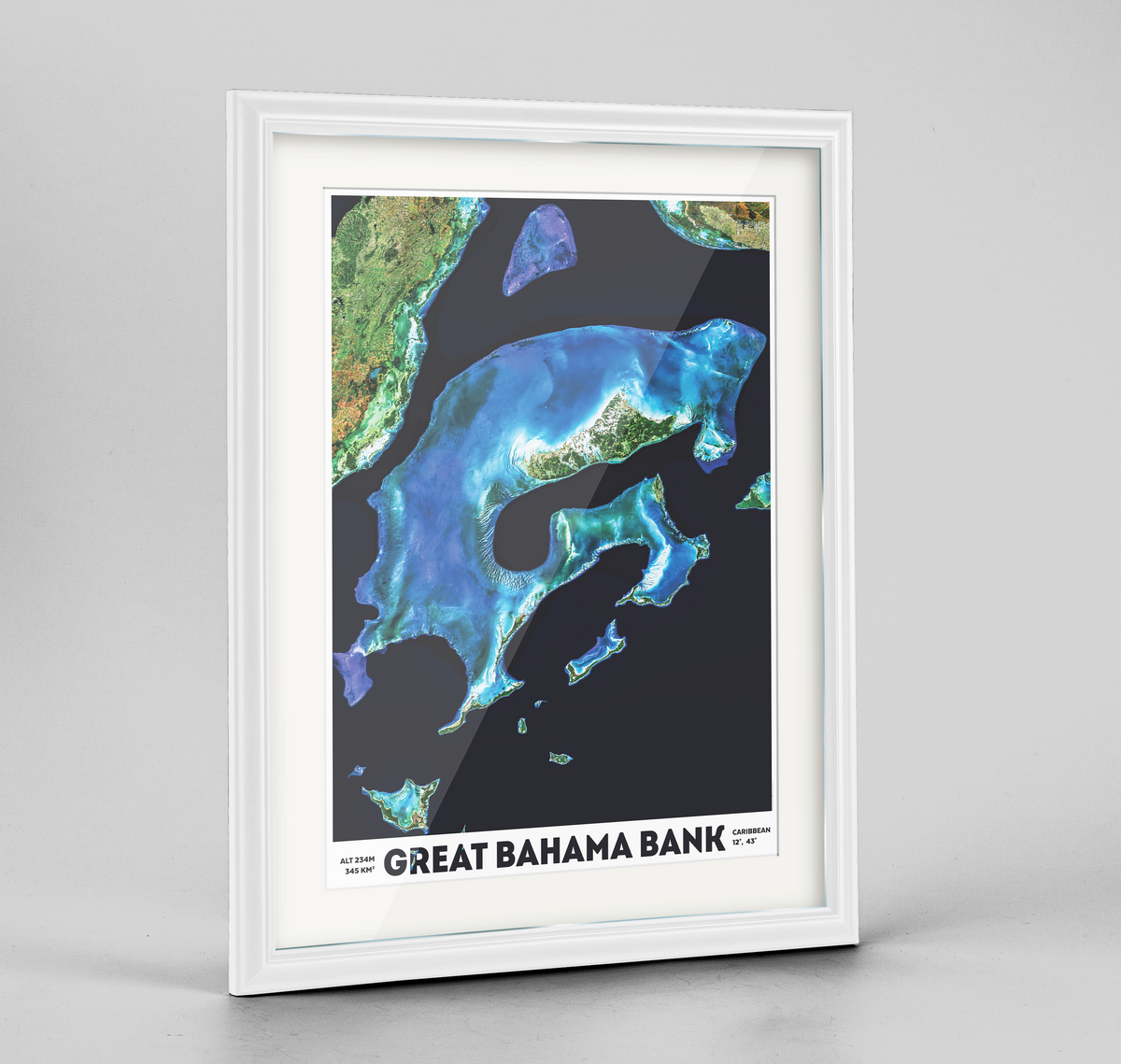 Bahama Banks Earth Photography Art Print - Framed