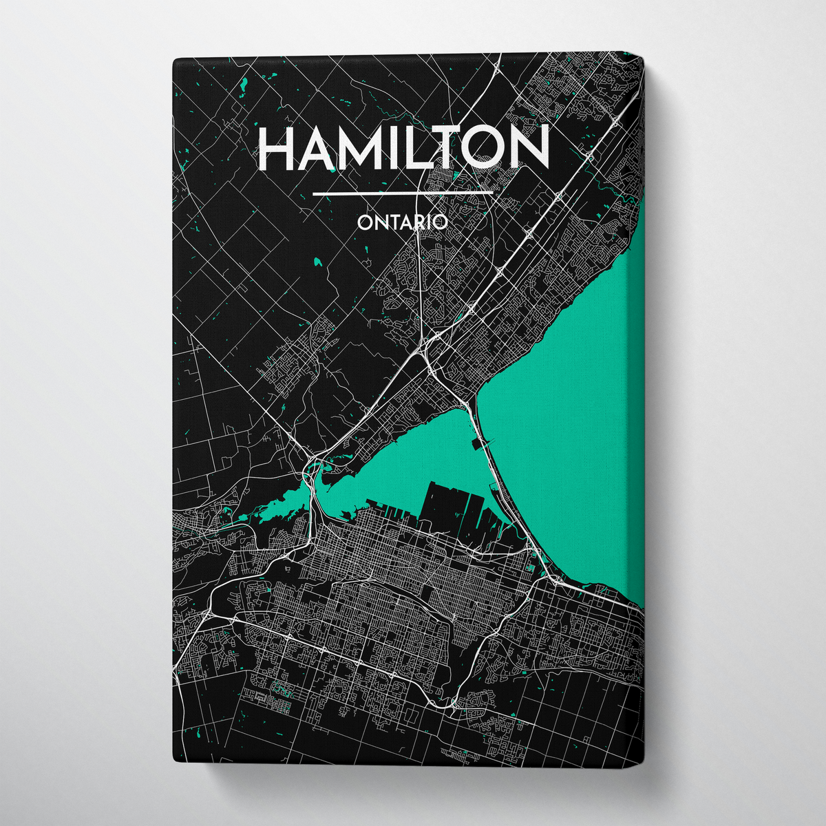 Hamilton City Map Canvas Wrap - Point Two Design