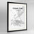Framed Hamilton City Map 24x36" Contemporary Black frame Point Two Design Group