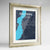 Framed Kelowna Map Art Print 24x36" Champagne frame Point Two Design Group