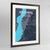Framed Kelowna Map Art Print 24x36" Contemporary Walnut frame Point Two Design Group