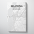 Kelowna City Map Canvas Wrap - Point Two Design - Black and White