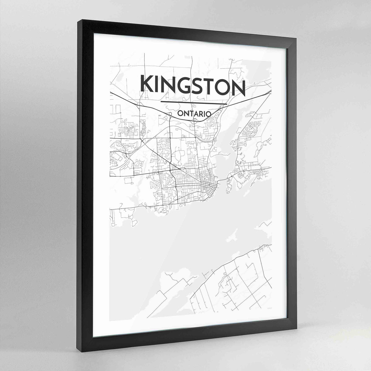 Kingston Map Art Print - Framed